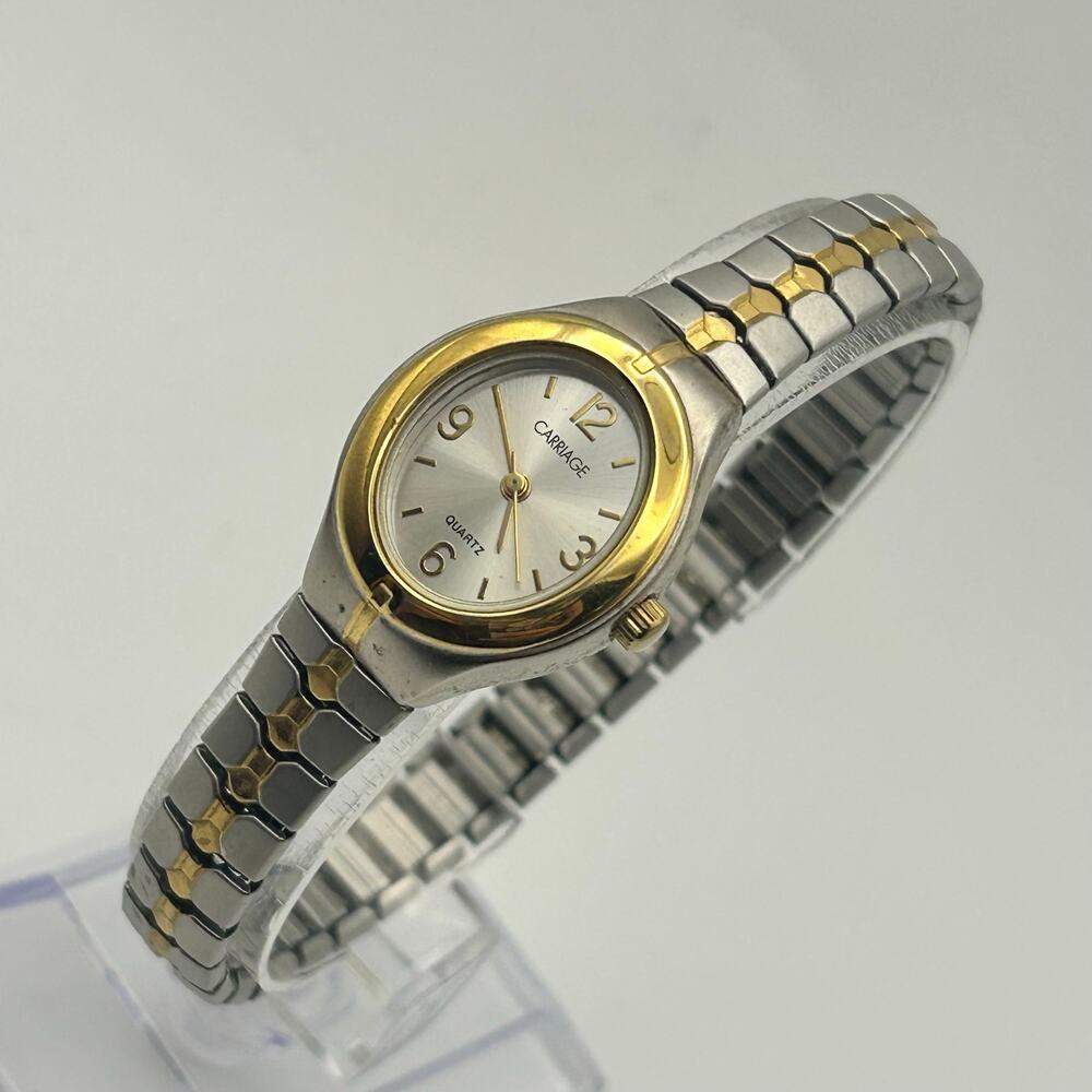 Carriage by Timex Two-tone Women’s Quartz Watch Working New Battery